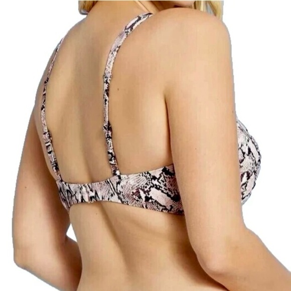 🌻NWOT Shade & Shore Python Snakeprint Light Lift Bralette Bikini Top Size 34C - Picture 4 of 10